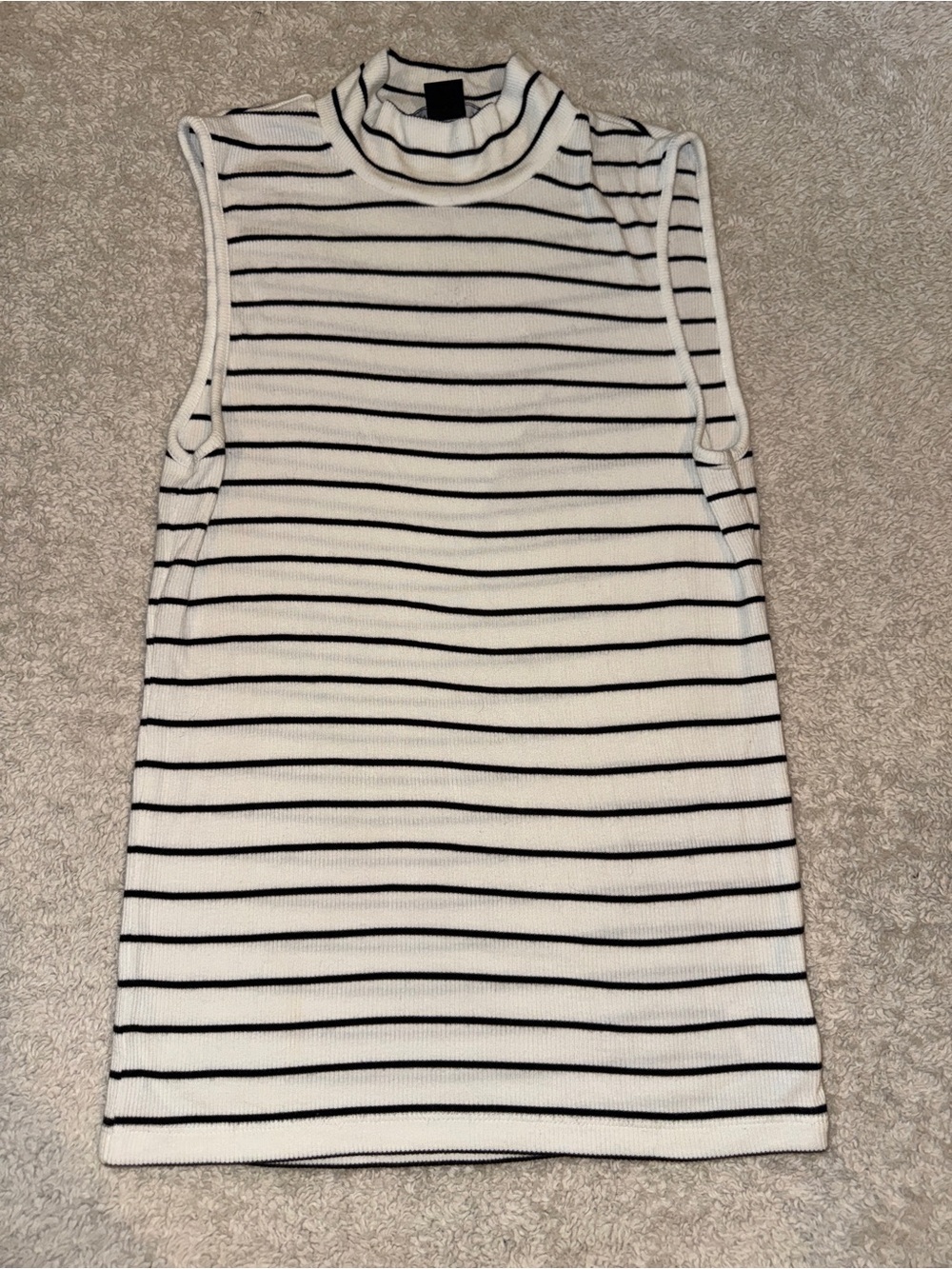 Sanctuary White Tank with Black Stripes